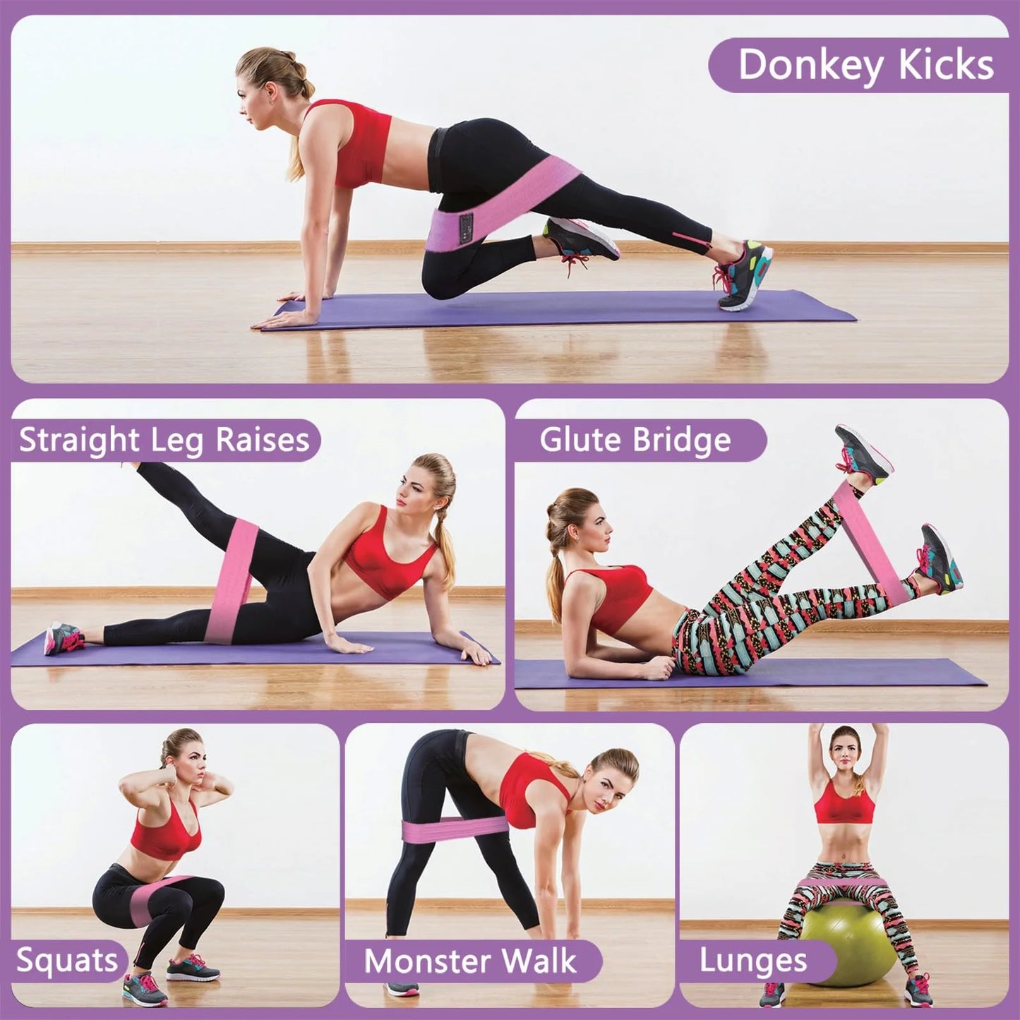 Her Body Tea Fabric Resistance Bands (Set of 3)